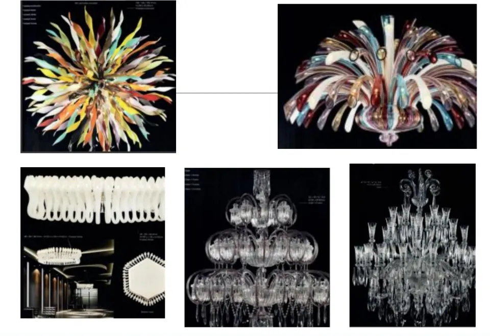 Multicolour Ribbon Glass Chandeliers