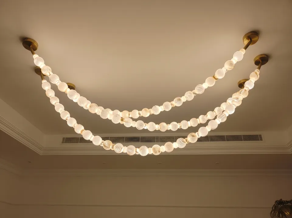 Draped Glass Bead Chandelier
