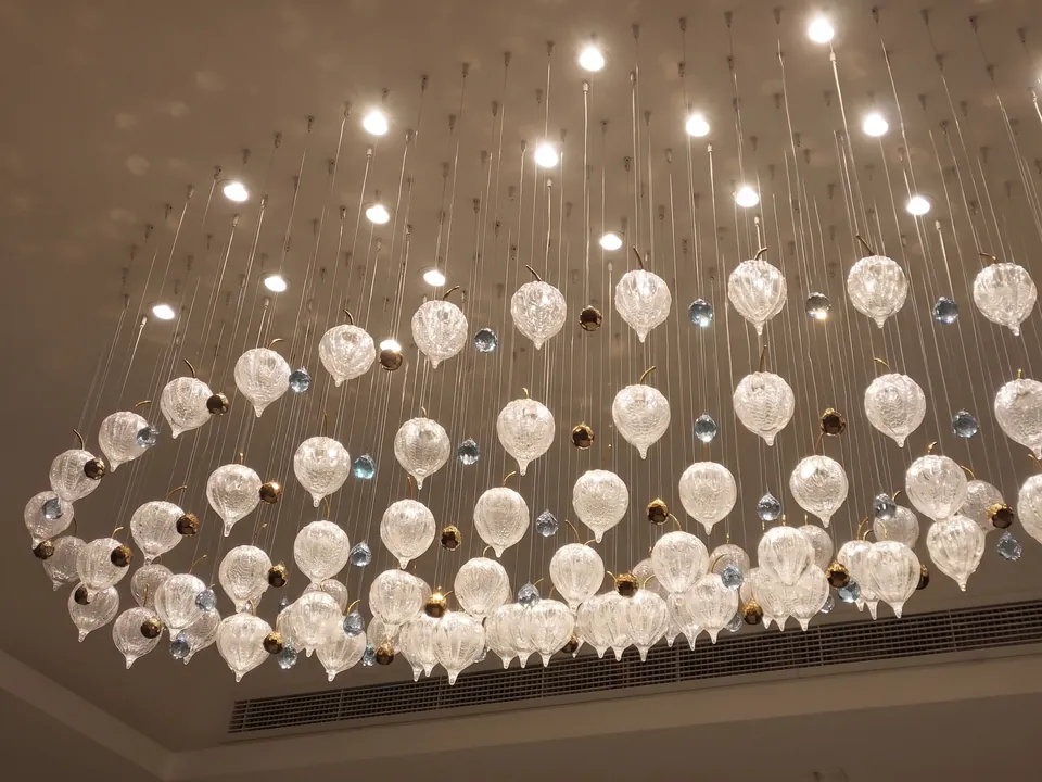 Glass Bubble Cluster Chandelier