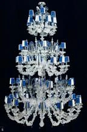 Blue & Clear Glass Chandeliers